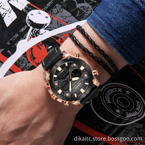 SMAEL New Fashion Men Watch Leather Strap Quartz